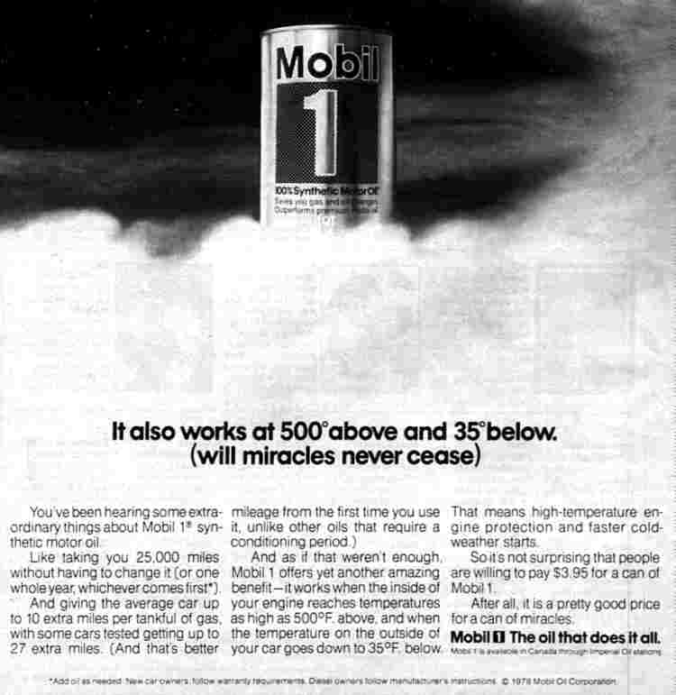 mobil1 ad Mobil 1 1978 Ad